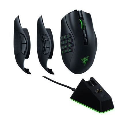 RAZER Naga Pro チャージングドックバンドル [有線/無線/USB/2.4Ghz/Bluetooth]
